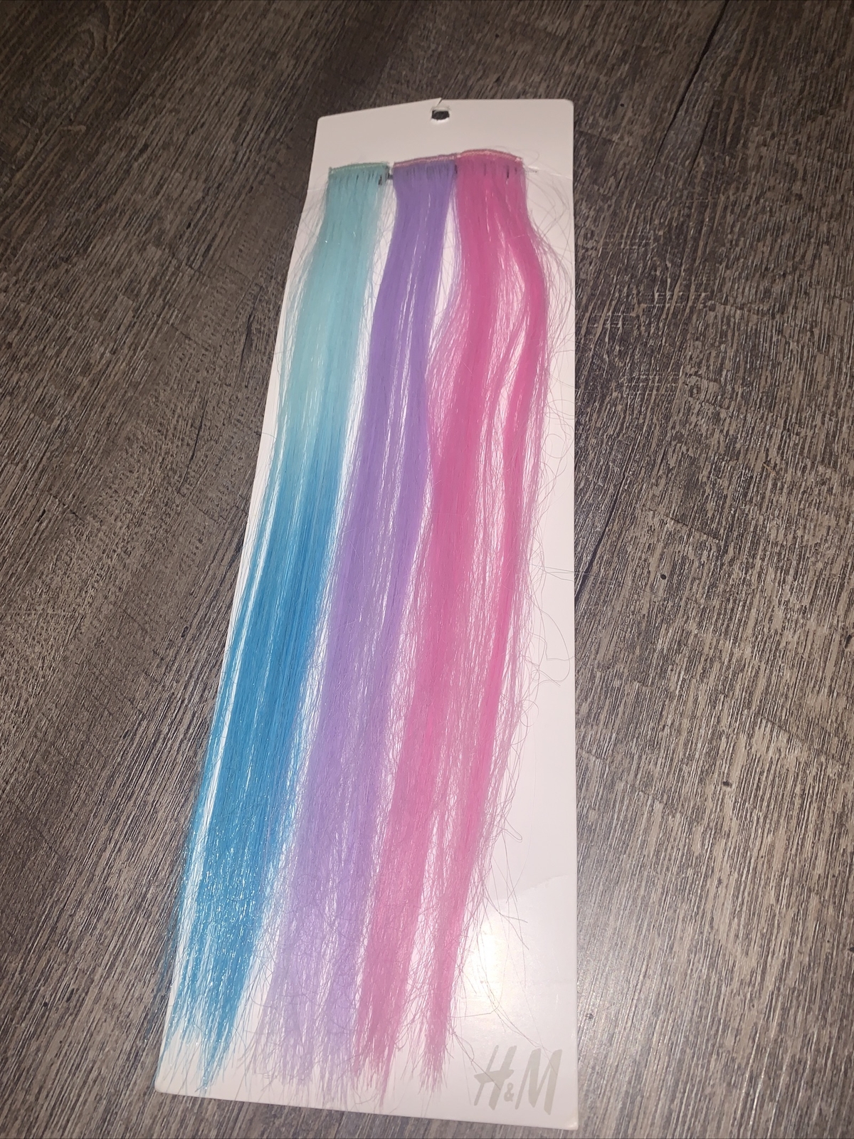 H & M blue ombré purple pink clip in hair highlight hair piece Halloween costume