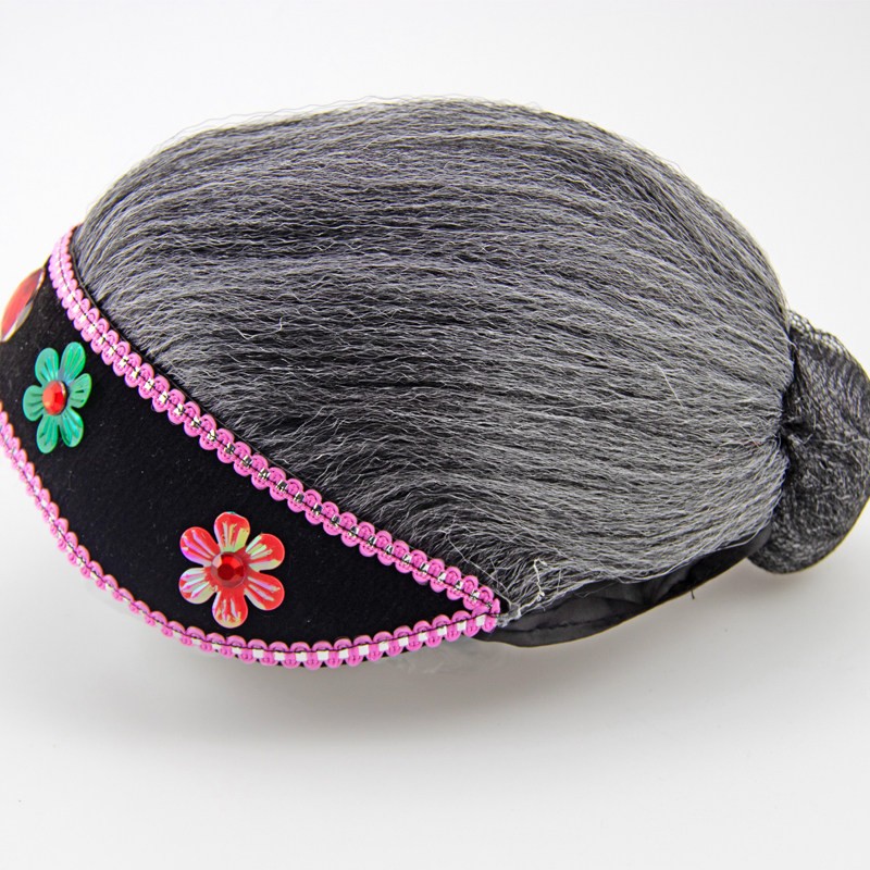 Matchmaker Headwear Yangge Dance Wig Stage Performance Props Cosplay Headgear.
