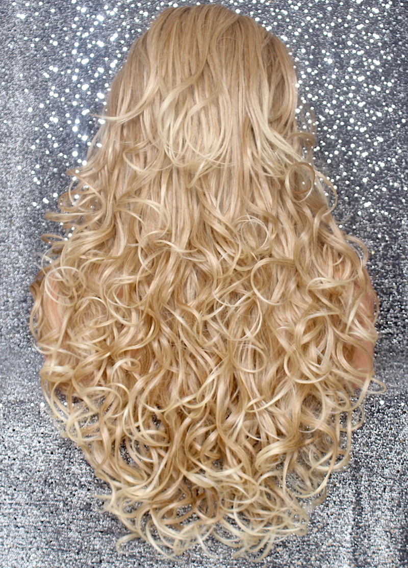 Heat Resistant Fiber Curly Long Blonde mix Bang Layered 27-613 Daily Use