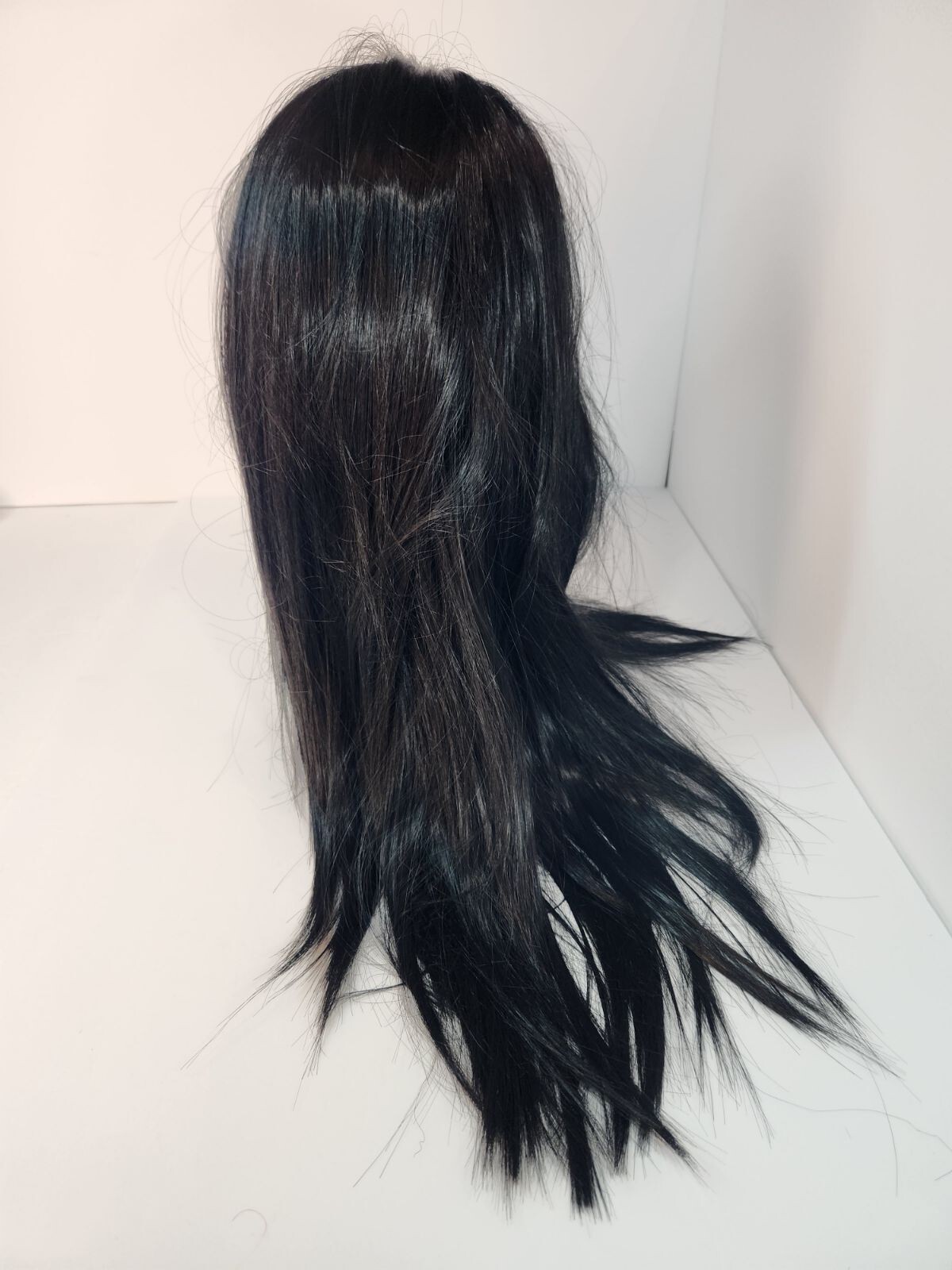 24″ Straight #1B Natural Black Wig 180% Density Hair Daily Use Fashion Stylable