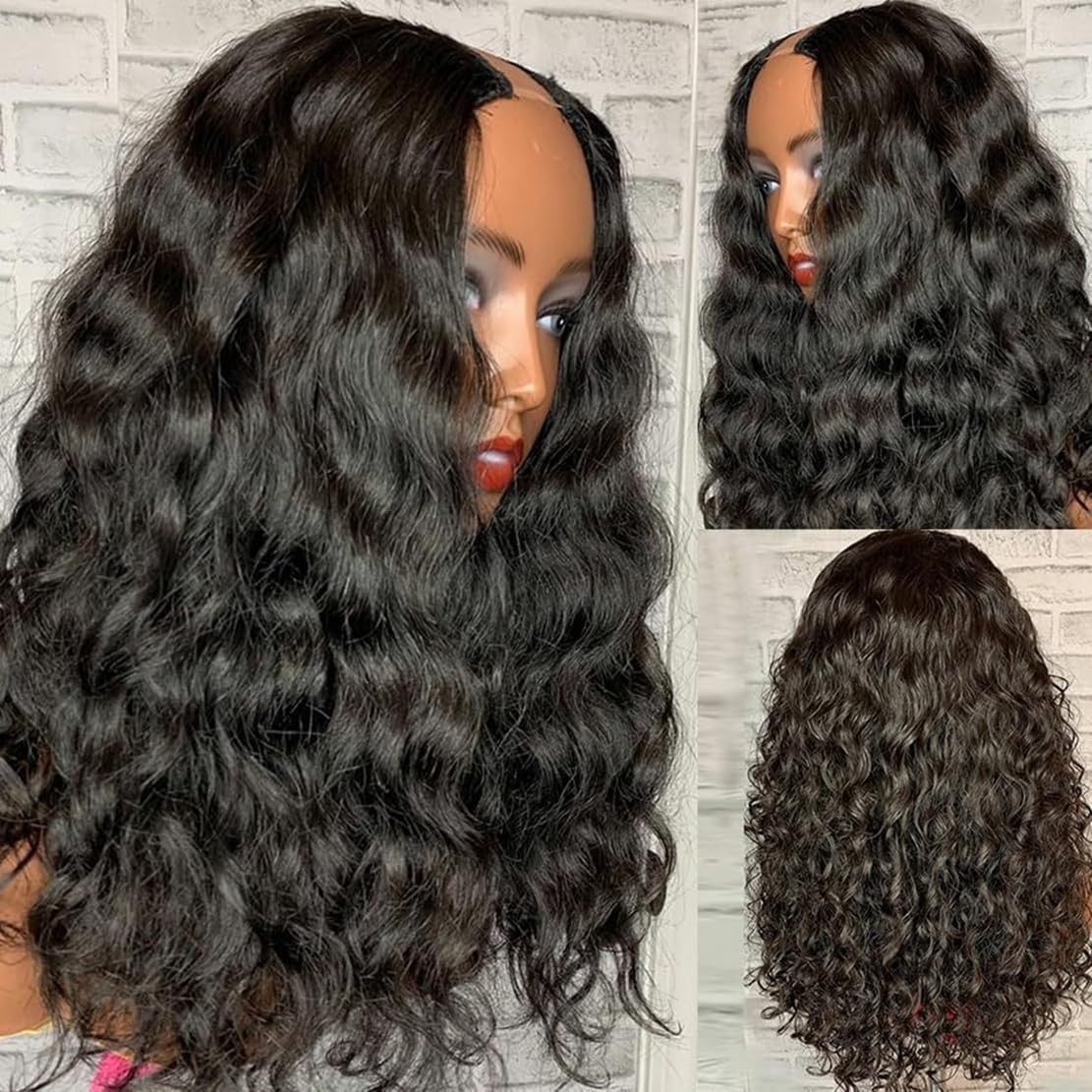 Comfortable and Stylish Glueless U Part Wig – Water Wave, 14 Inch Adjustable