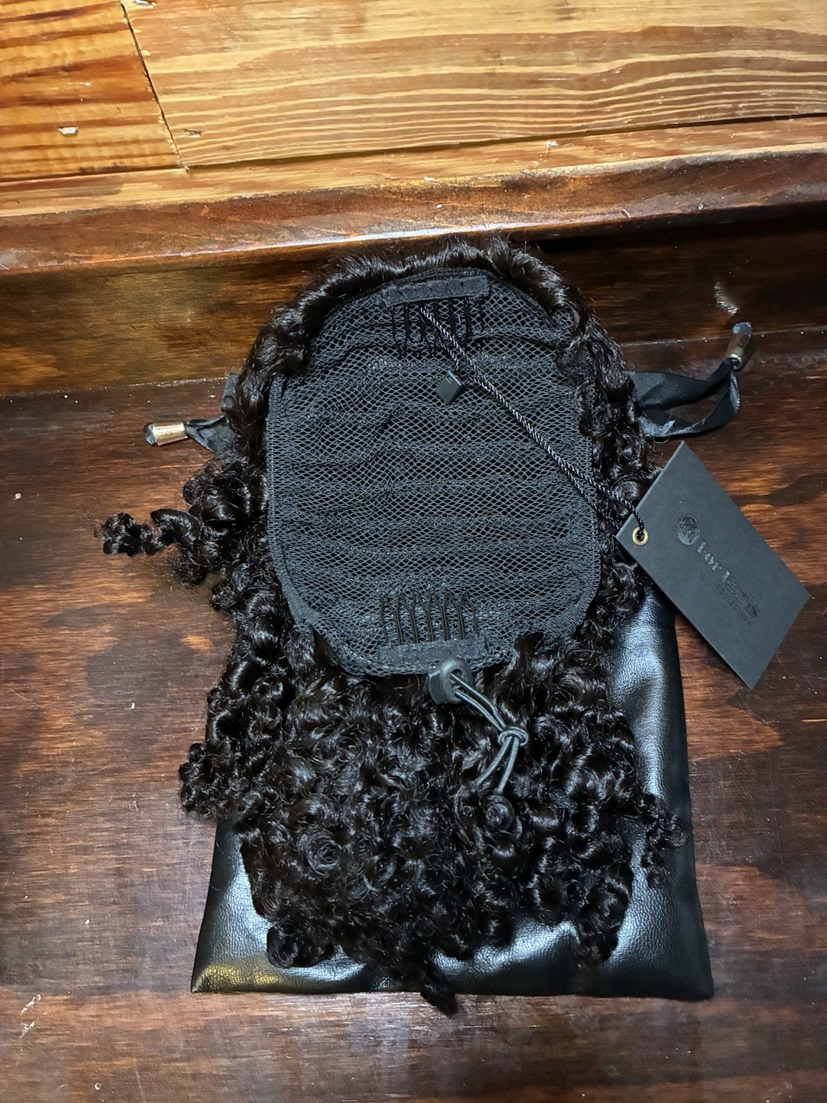 For Kurls HFH 12” Human Hair Afro Kinky Curly Ponytail, Drawstring w/ Clips