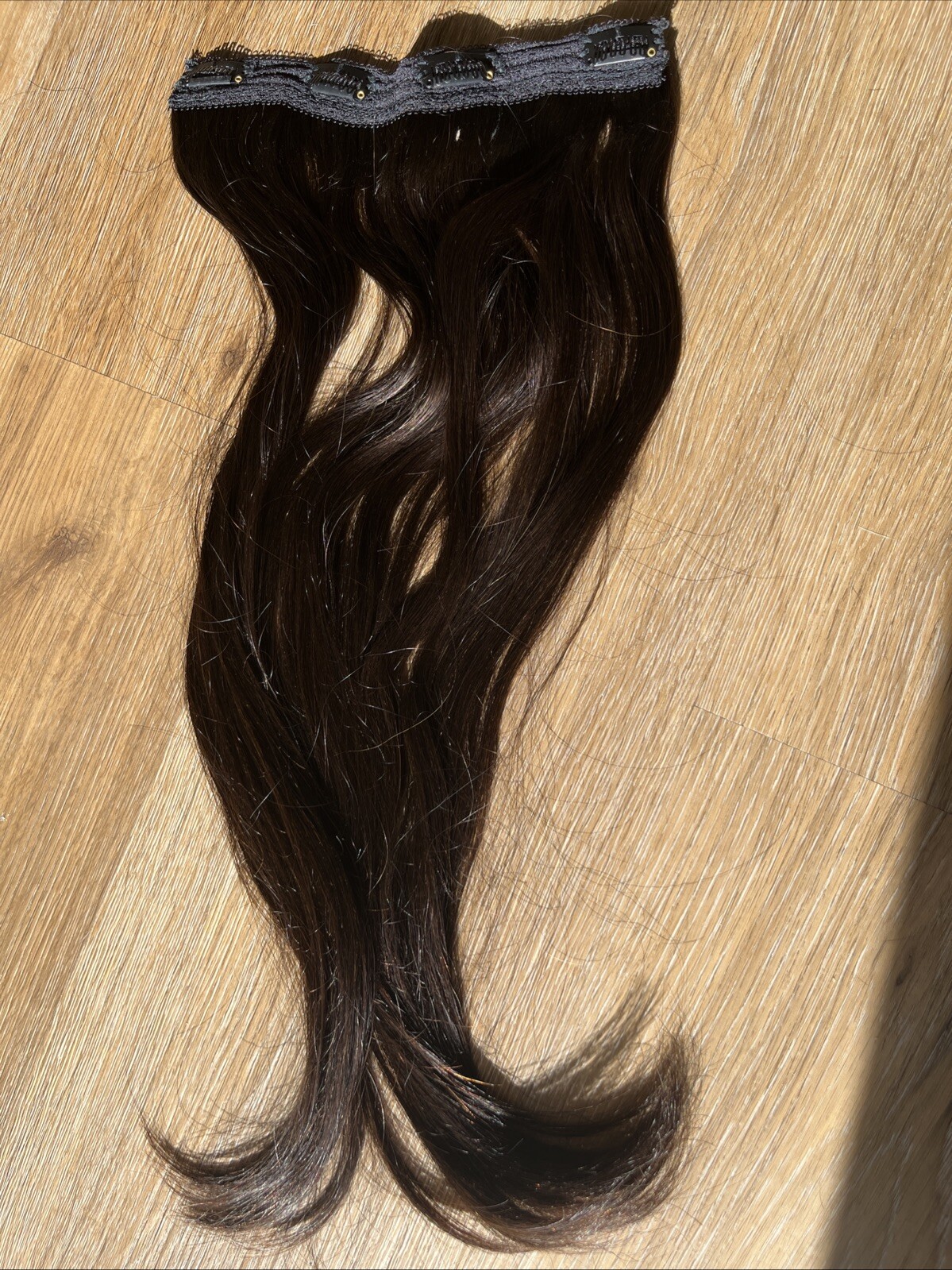 Milk and Blush Dark Brown 20″ Volumiser Quad Clip-In Weft 45g