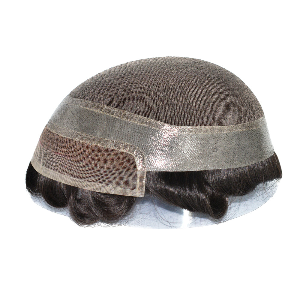 Toupee For Mens Human Hair Lace Skin Replecement System Bleach Knots Hair Pieces
