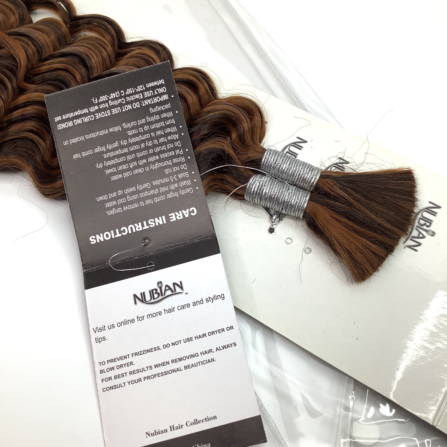 NUBIAN Premium Hair Extensions Human Hair Wavy P4-30 18-20 Deep Bulk