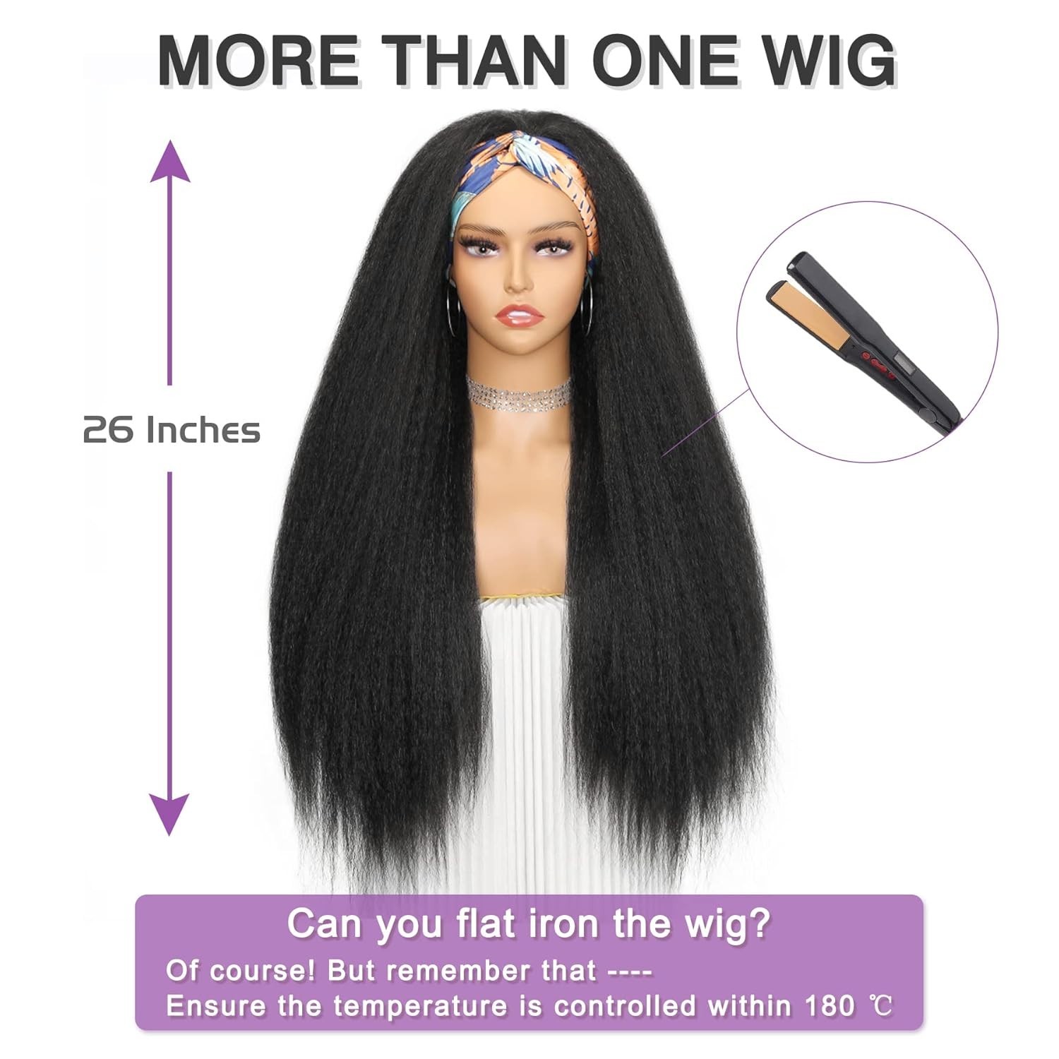 Stylish 26 Inch Kinky Afro Headband Wig – Soft Glueless Design for Everyday Wear