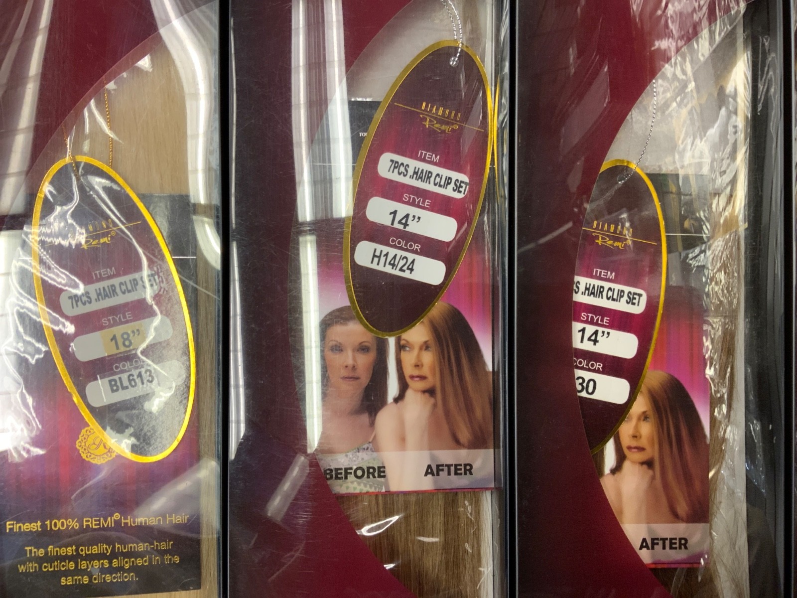 Diamond Remi Clip in Extensions 7 pieces Choose length and Colors 14”,18”