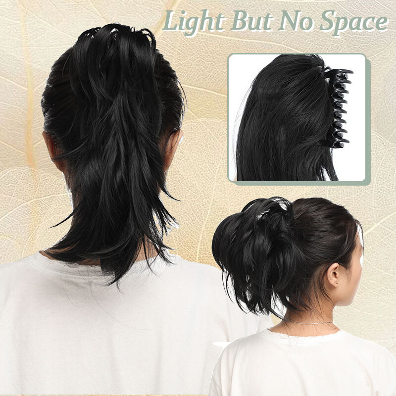 Hair Extensions Ponytail Clip In Natural Claw On Bendable Pony Tail Hair Pieces