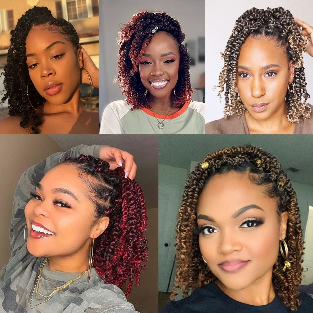6 Inch Pre Twisted Passion Twist Hair 8 Packs Natural Black Short Crochet Bom…