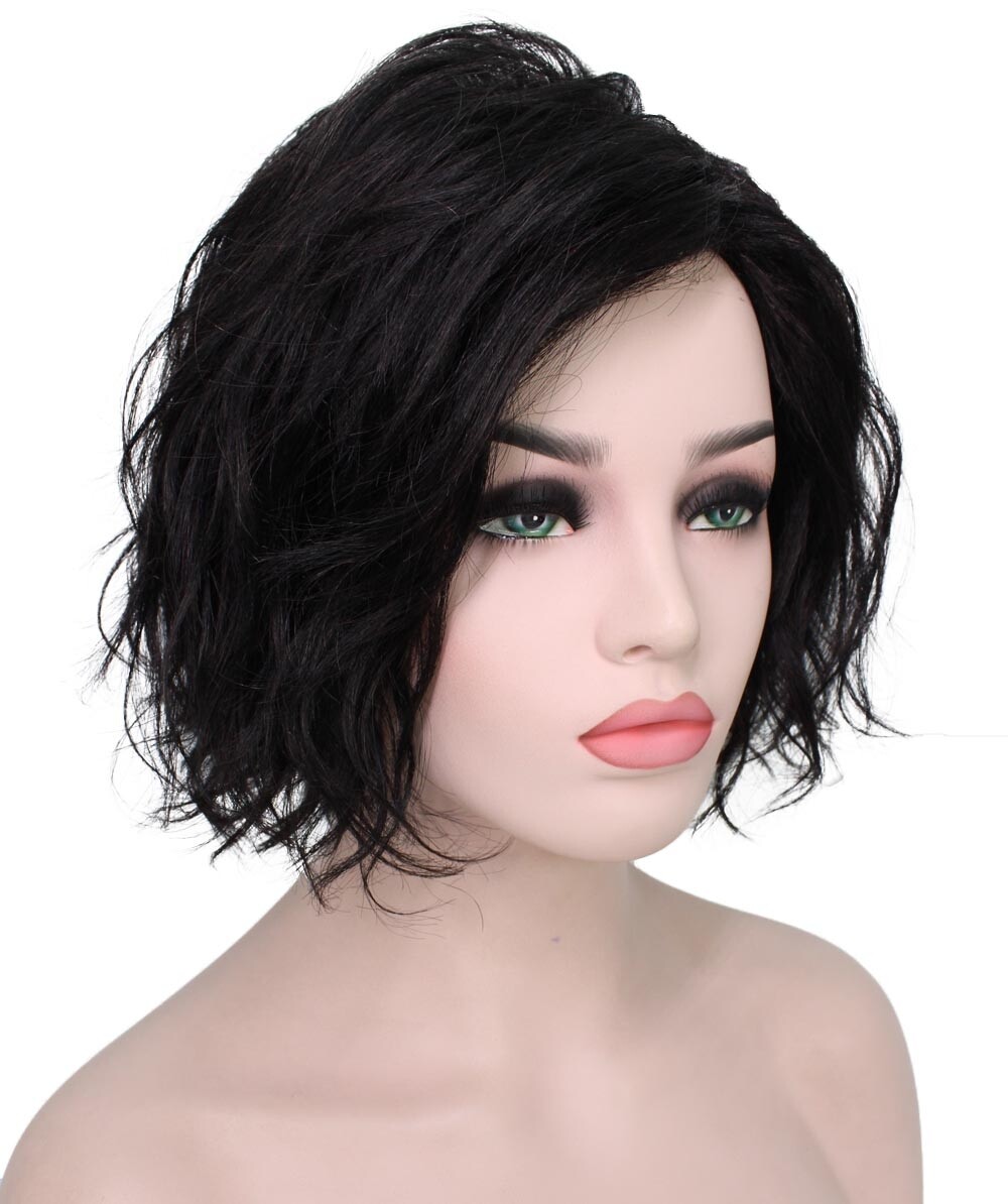 Marlene – Srraight Kanekalon Synthetic Fiber Full Wig, 4-10 in, Black