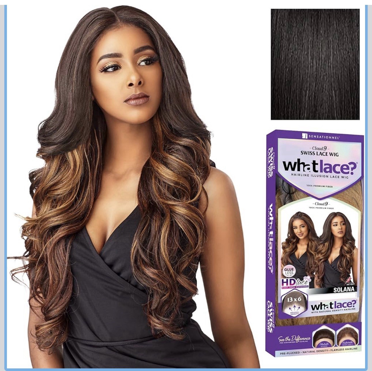 Sensational What Lace 13×6 Wig Solana Lace Front Hand Tied Glue Less Synthetic