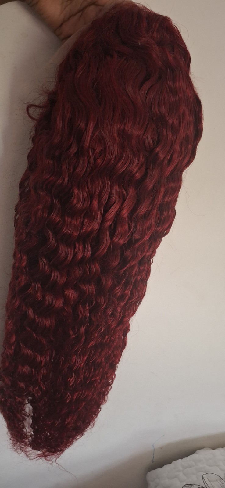 Burgundy curly lace front wig human hair 99j 13×6 HD Lace Frontal Wigs 30 Inch