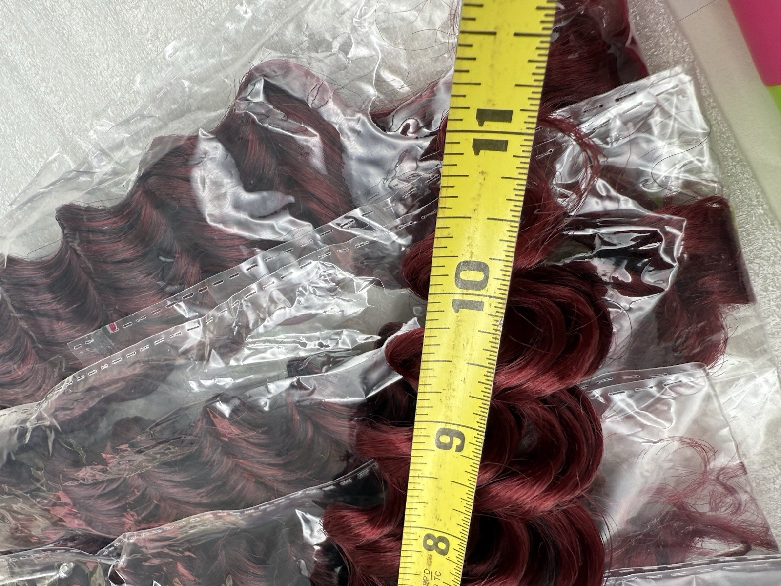 100% HandMade Deep Wave Crochet Hair Deep Curly Extensions 11″ Burgundy Red READ
