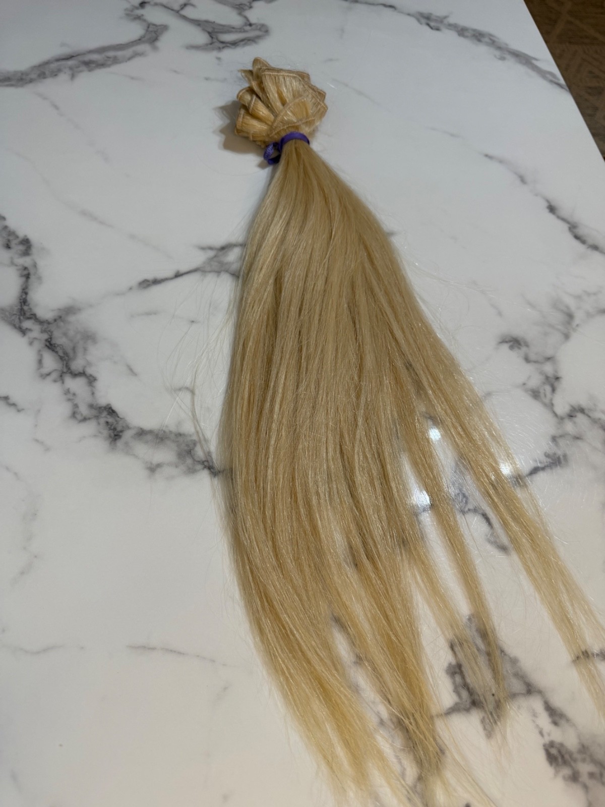 20″ Platinum Blonde #613 100% Human Hair Weft Extensions Straight Machine Made