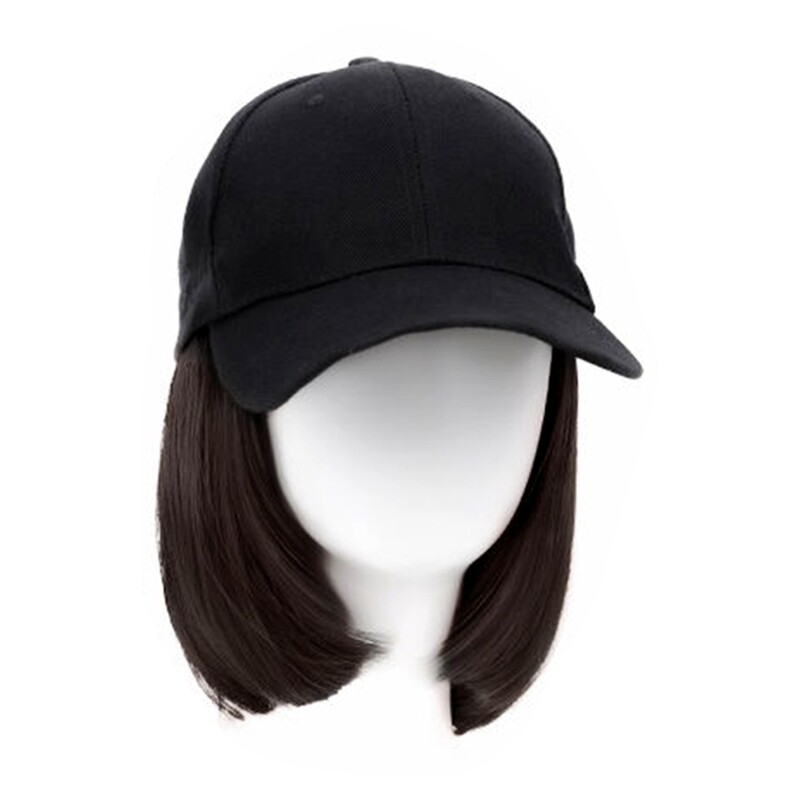 Cancers Patients Baseball Hat with Long Hair Wigs Synthetic Hat for Women Casual