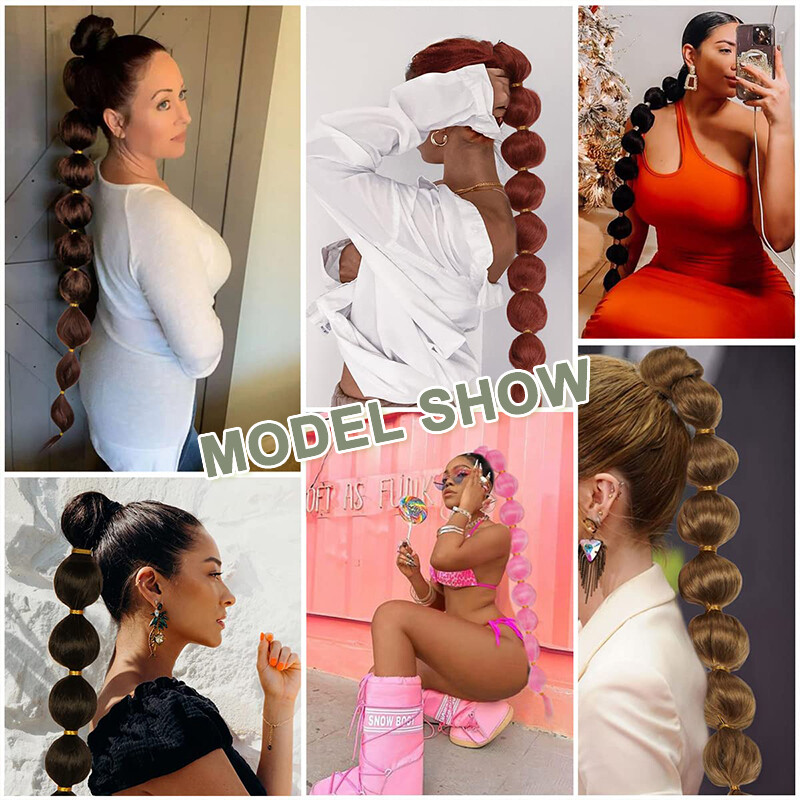 86cm Kinky Straight Puff Bubble Ponytail Afro Braid Pony Tail Hair Extension USA