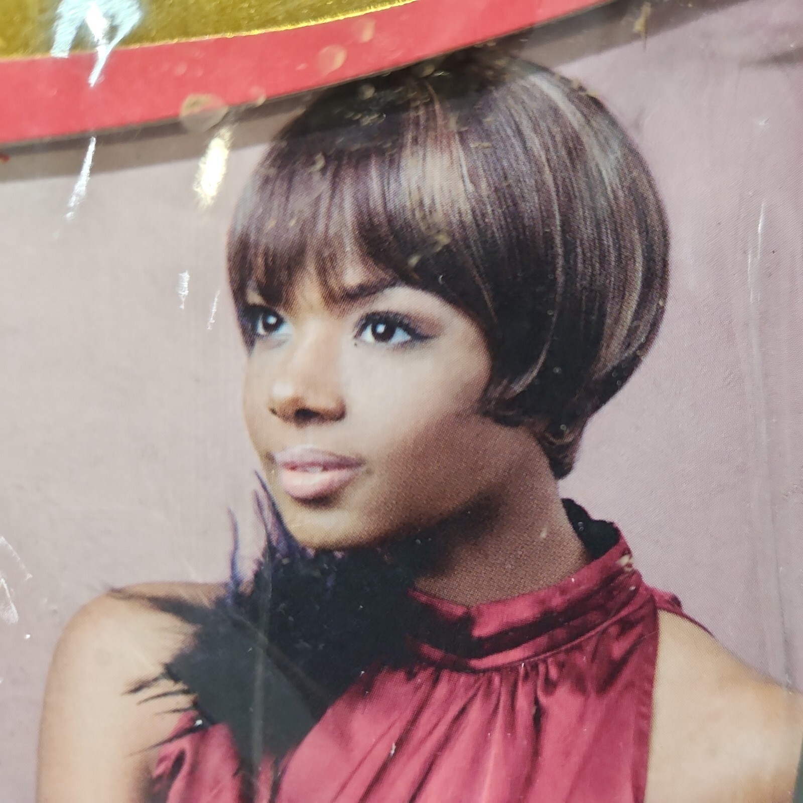 Straight Short Bob Pixie Cut 100% Human Hair Reddish Brown Wig