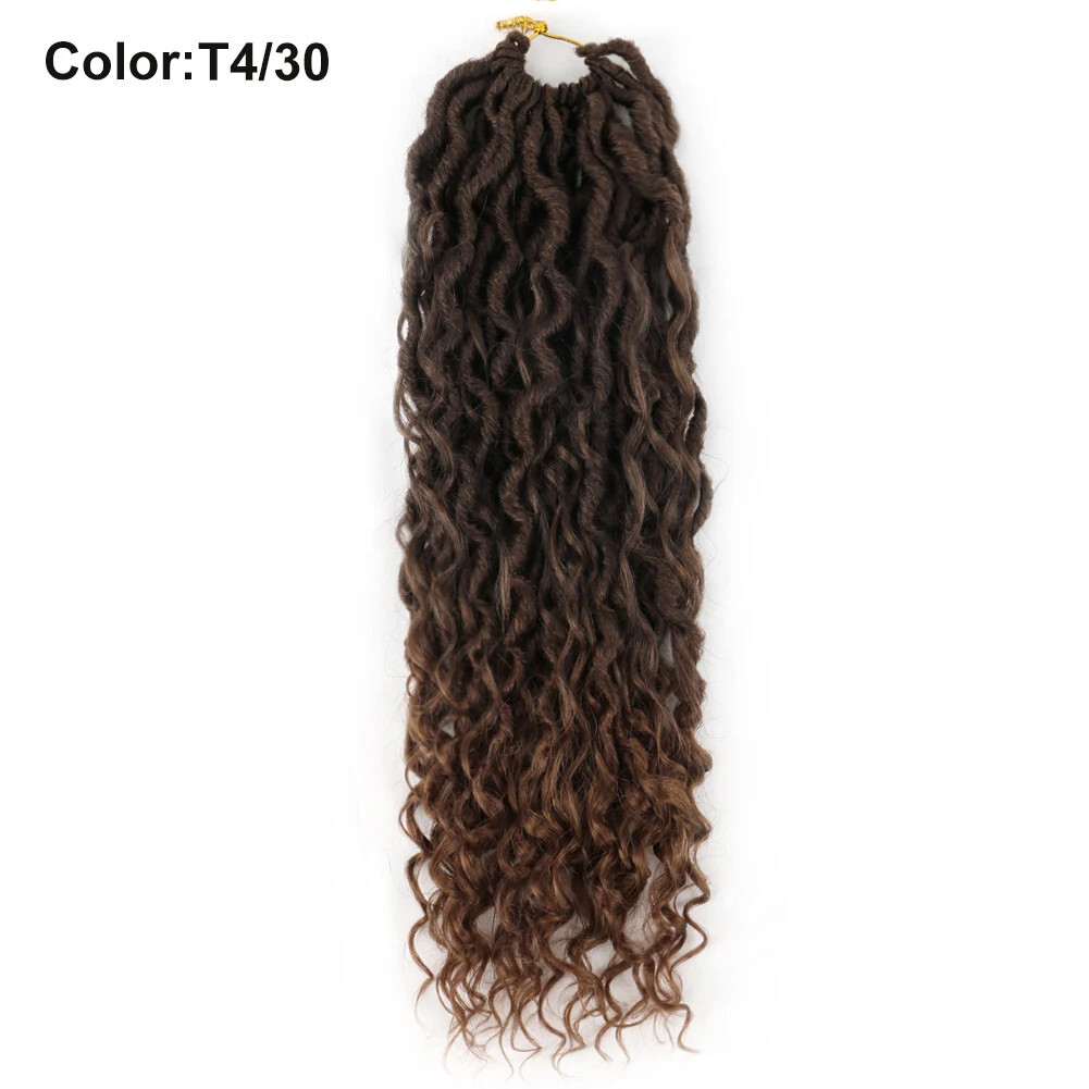 14″ – 24″ Faux Locs River Curly Crochet Hair Boho Goddess Braid Hair Extensions