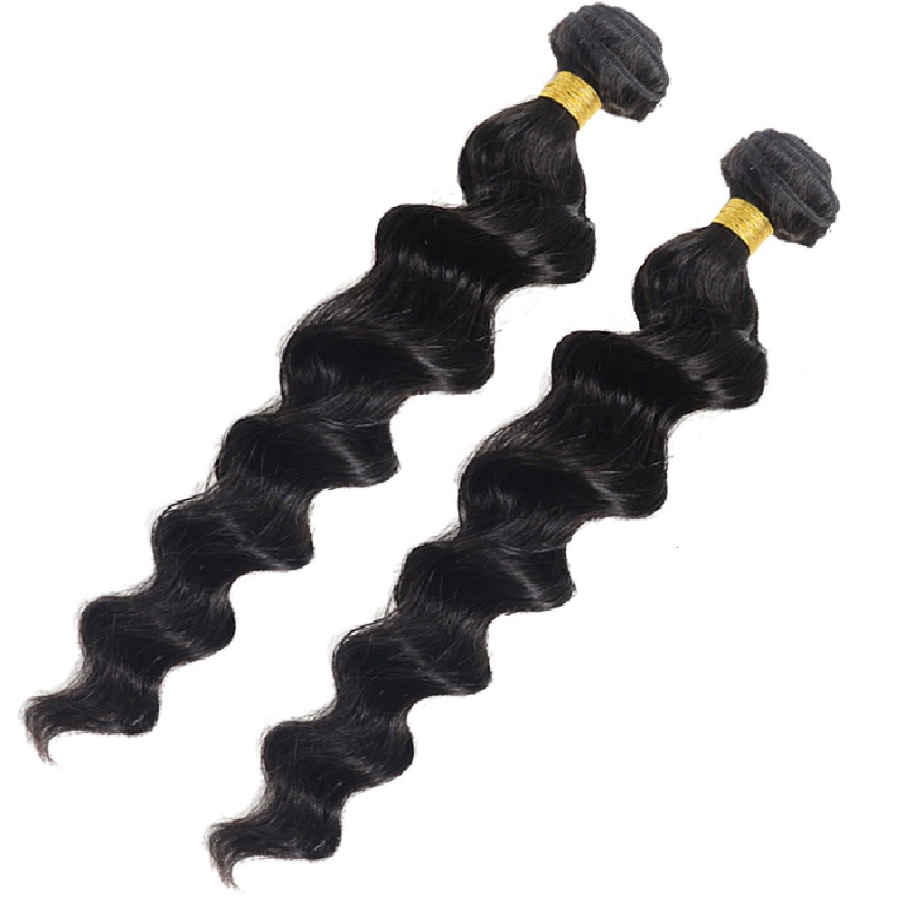 Loose Wave Virgin Hair 2 Bundles with 13*4 Free Part Lace Frontal Natural Black