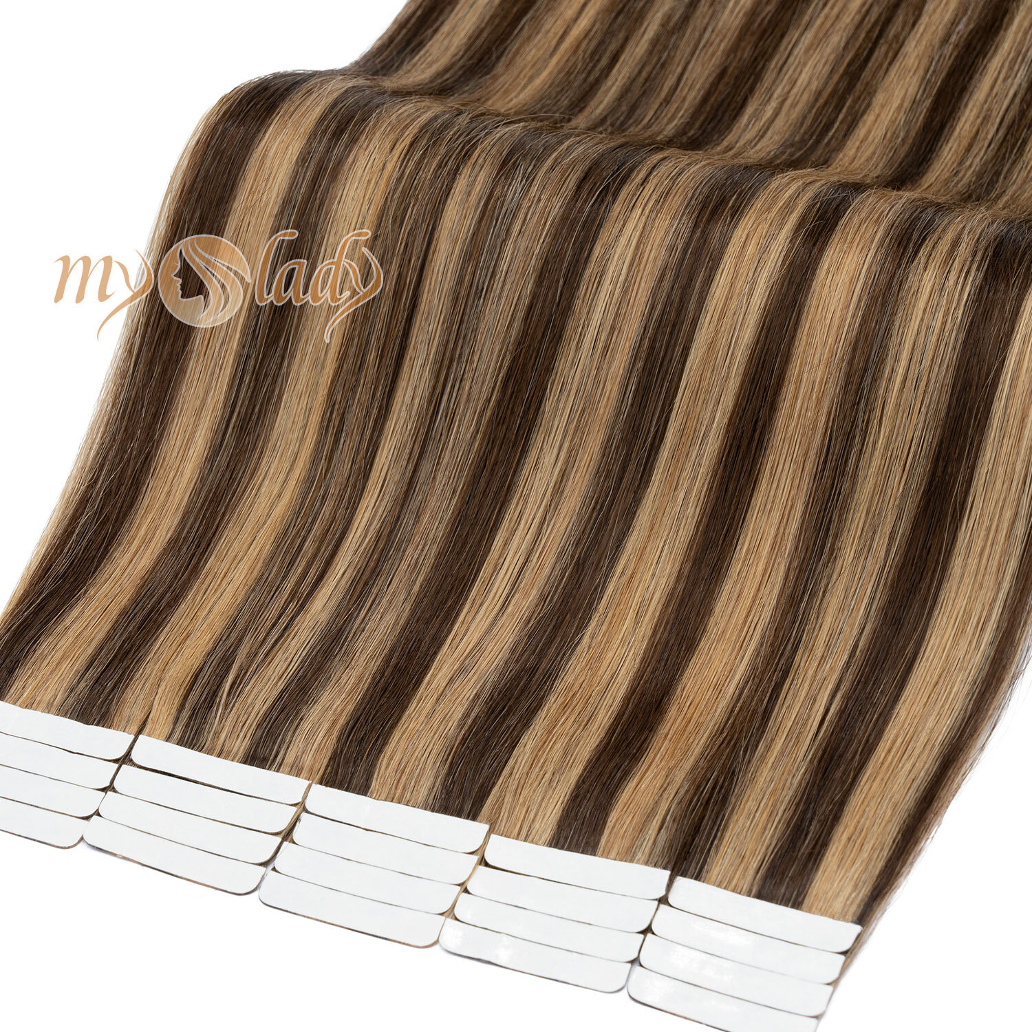 10/20/40/60PCS Tape In Real Remy Human Hair Extensions THICK Full Head Skin Weft