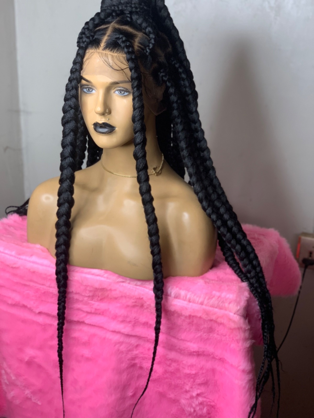 Preorder full lace braided wigs for black womens, made with wool,long length wig