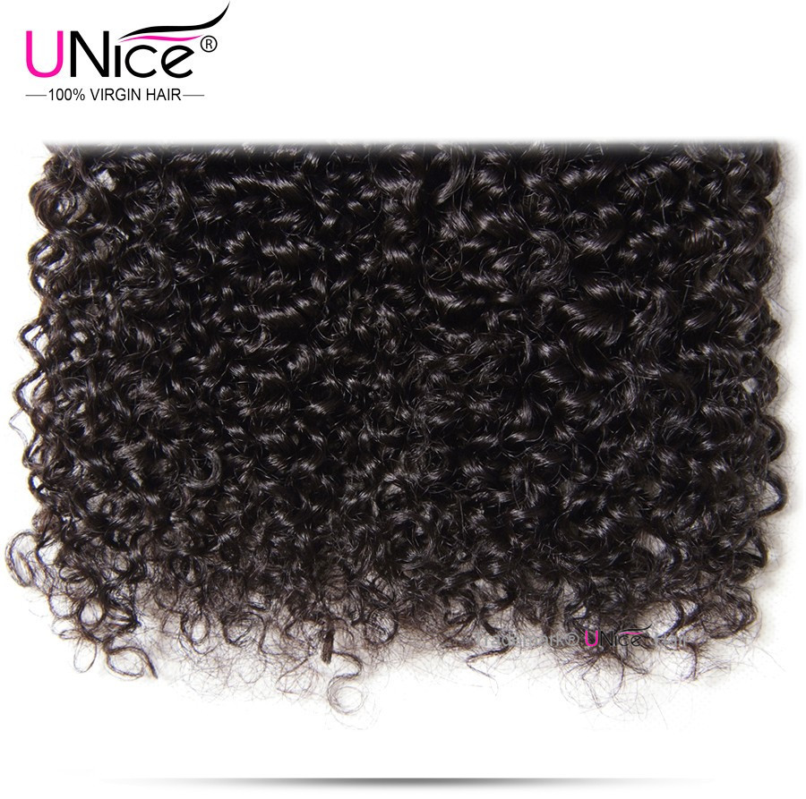 UNice Hair 3 Bundles Curly Virgin Hair Weave 100% Eurasian Human Hair Extensions
