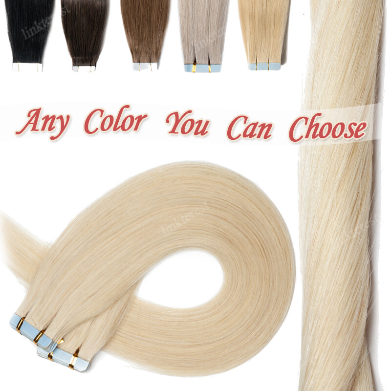 Any Color 8A Russian Super Remy Tape In Skin Weft 100% Human Hair Extensions