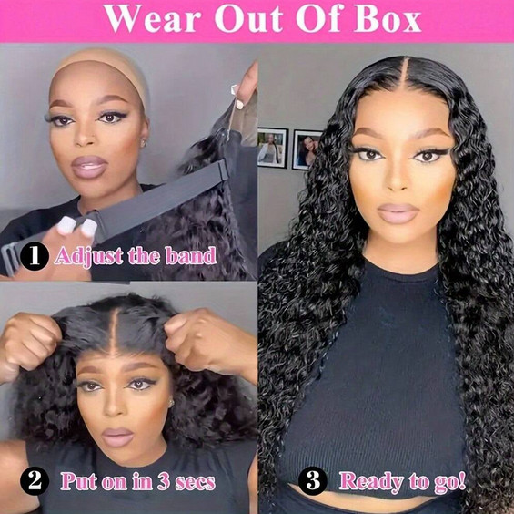 5×5 Natural Color 200% Density Deep Wave Transparent Lace Wigs