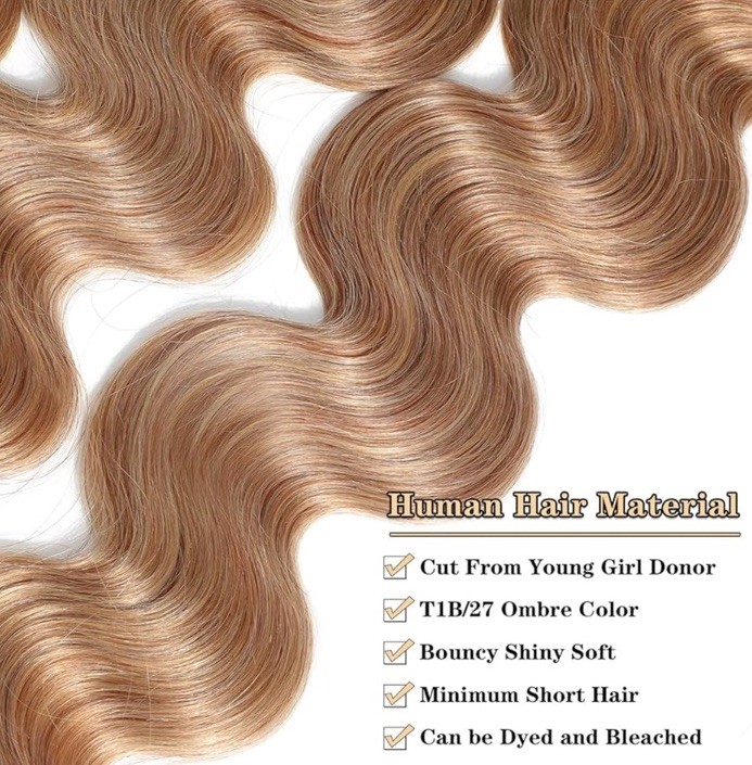 Ombre Kinky Curly Human Hair Bundles 18” 20” 22” T1B/30/27 Brazilian Virgin