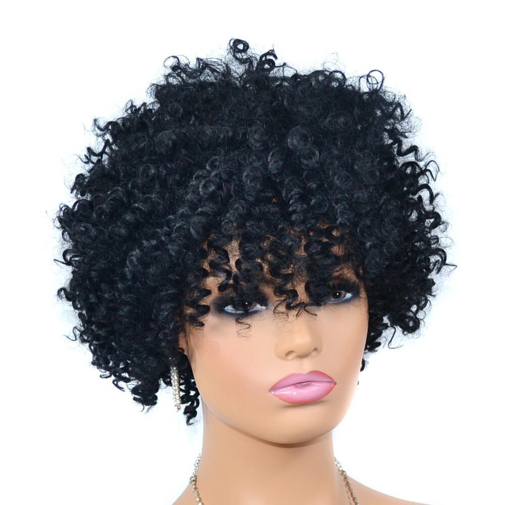 African Curly Wigs for Black Women Short Spring Twist Afro Curls Wigs Party Wigs