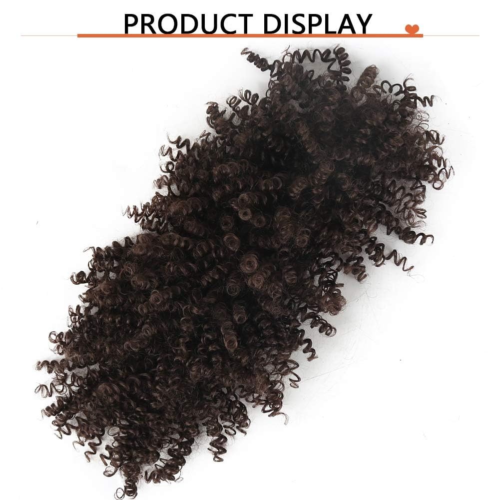Afro Puff Mohawk Ponytail Jerry Curly Non Drawstring Ponytail Clip in Synthet…
