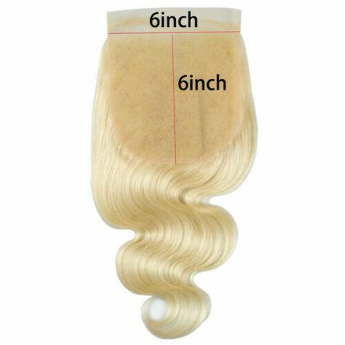 12A 18INCH 6X6 WIDER BLONDE 613# LACE CLOSURE BRAZILIAN HUMAN HAIR BODY WAVE 90g