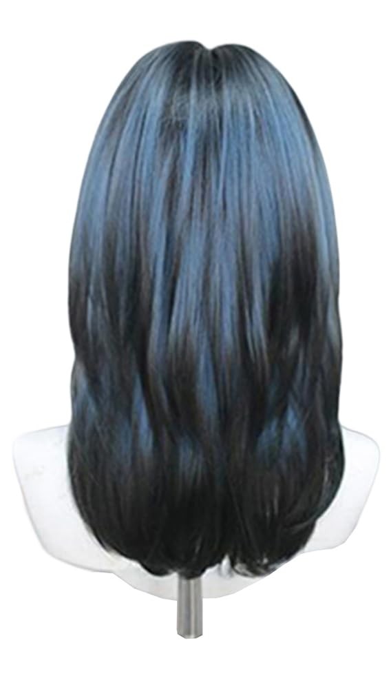 Black Blue Gradient Jellyfish Head Hairpiece Ombre Long Hair with Bangs Kawai…
