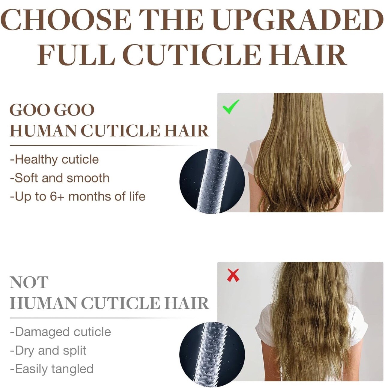 GOO GOO Invisi Edge Clip in Hair Extensions, 16inch 110g 7Pcs, Injected Seamless