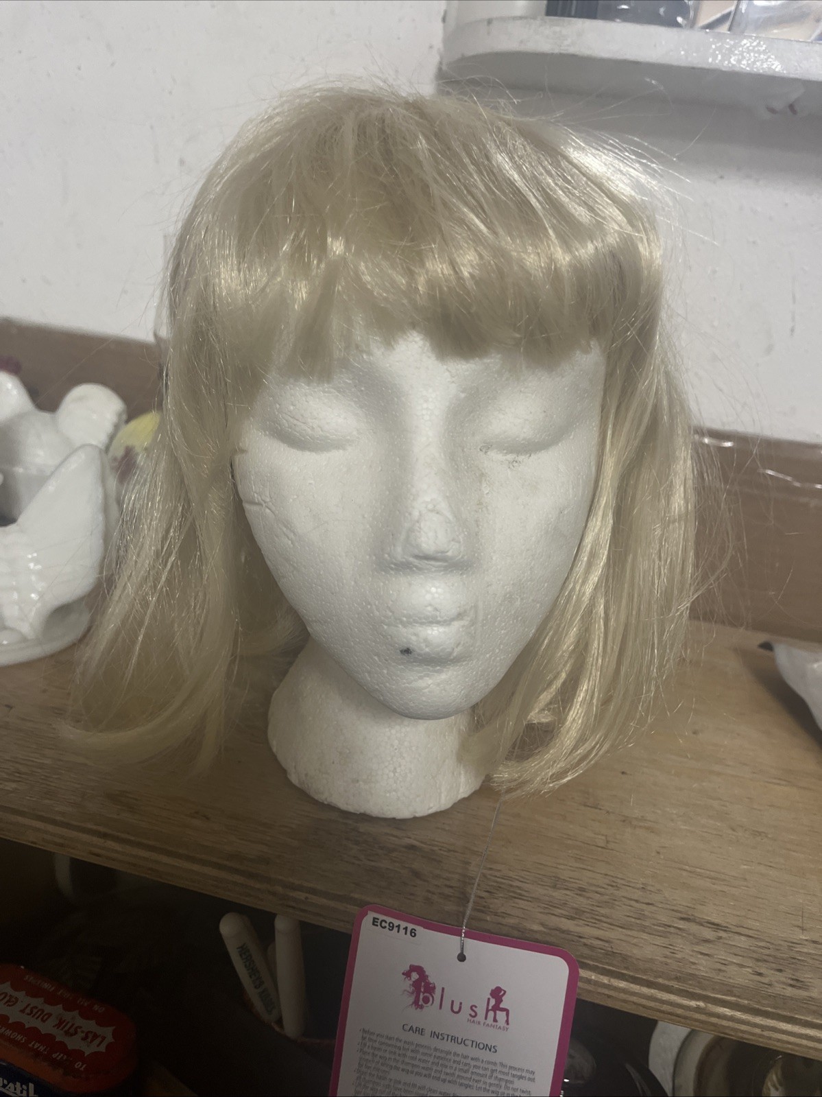 Atayea Blonde Bob Wig woman bangs short straight synthetic party female cosplay