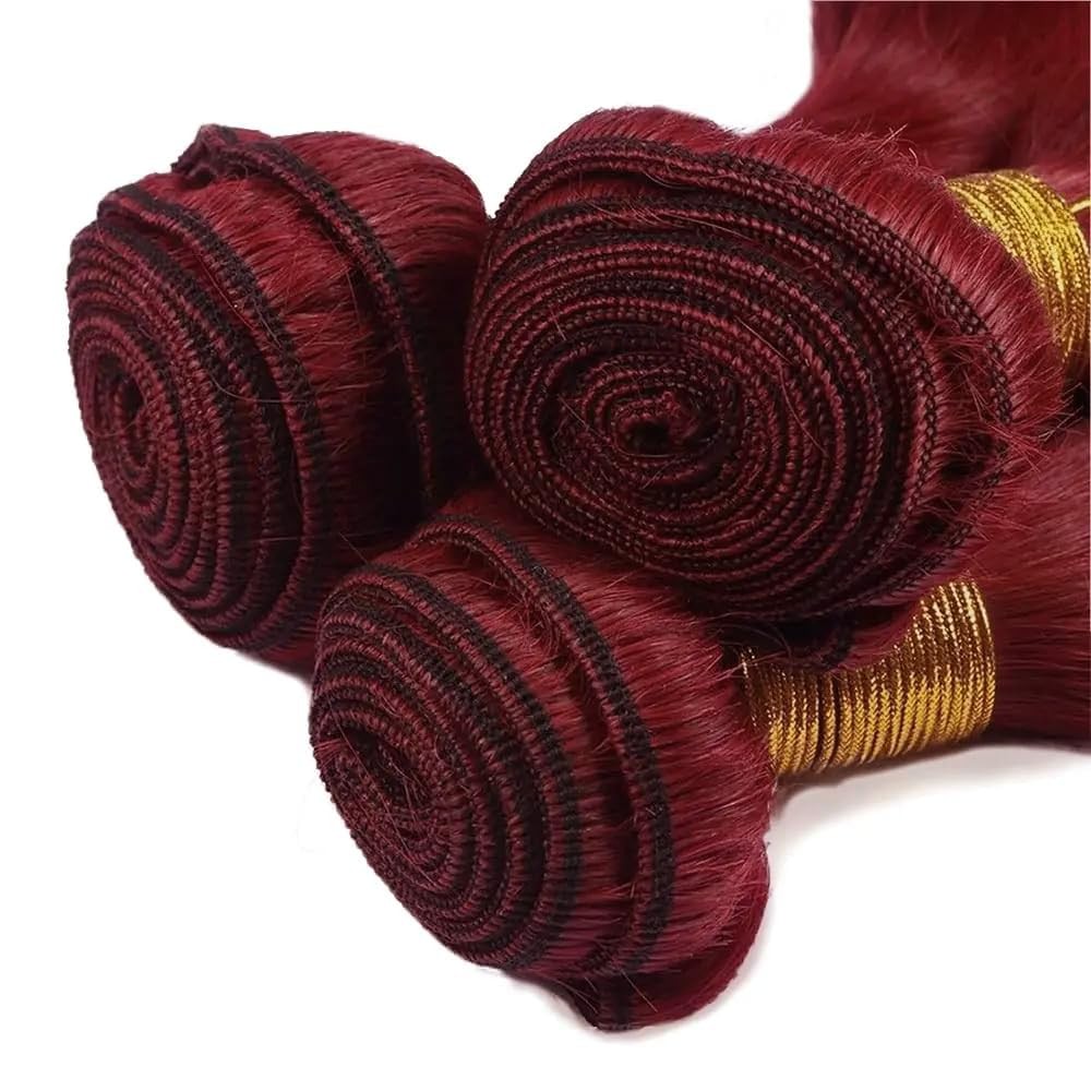 Burgundy Bundles Human Hair Cnumgunm 99J Bundle 14 16 18 Inch 8A Grade
