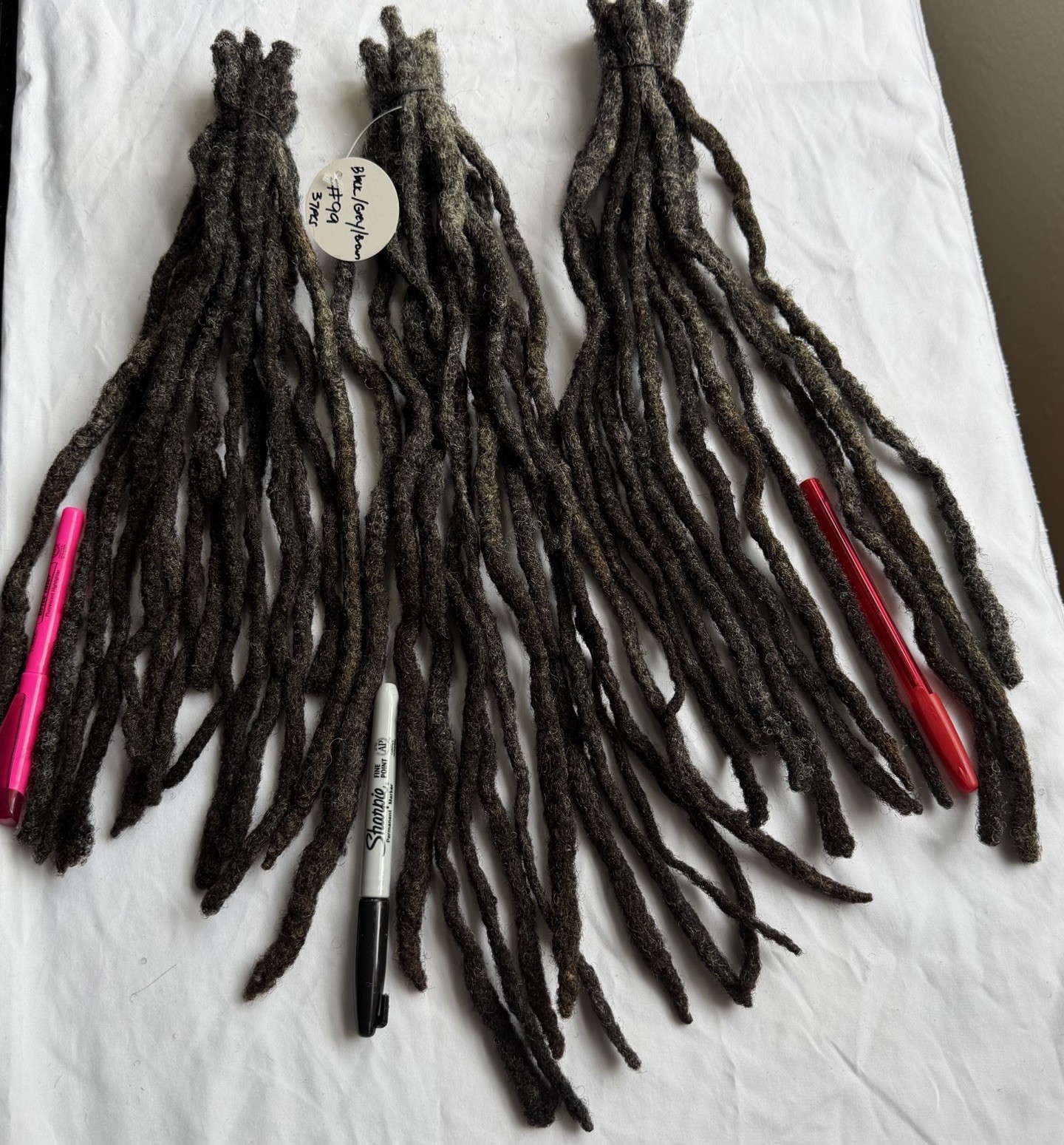 100% Real Naturally Grown Human Hair DreadLocks 37pcs Up To 15” Long 1.5cm +
