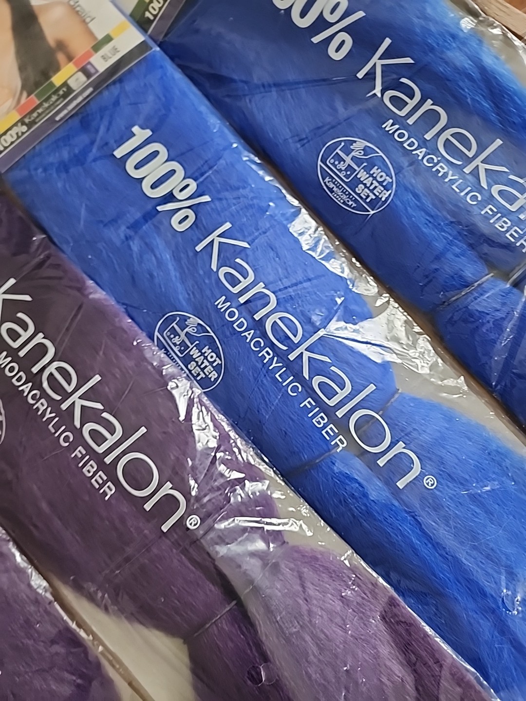 Jumbo Braid Synthetic Braid 100% Kanekalon48″ 3purple 2 Blue Hair Afri Naptural