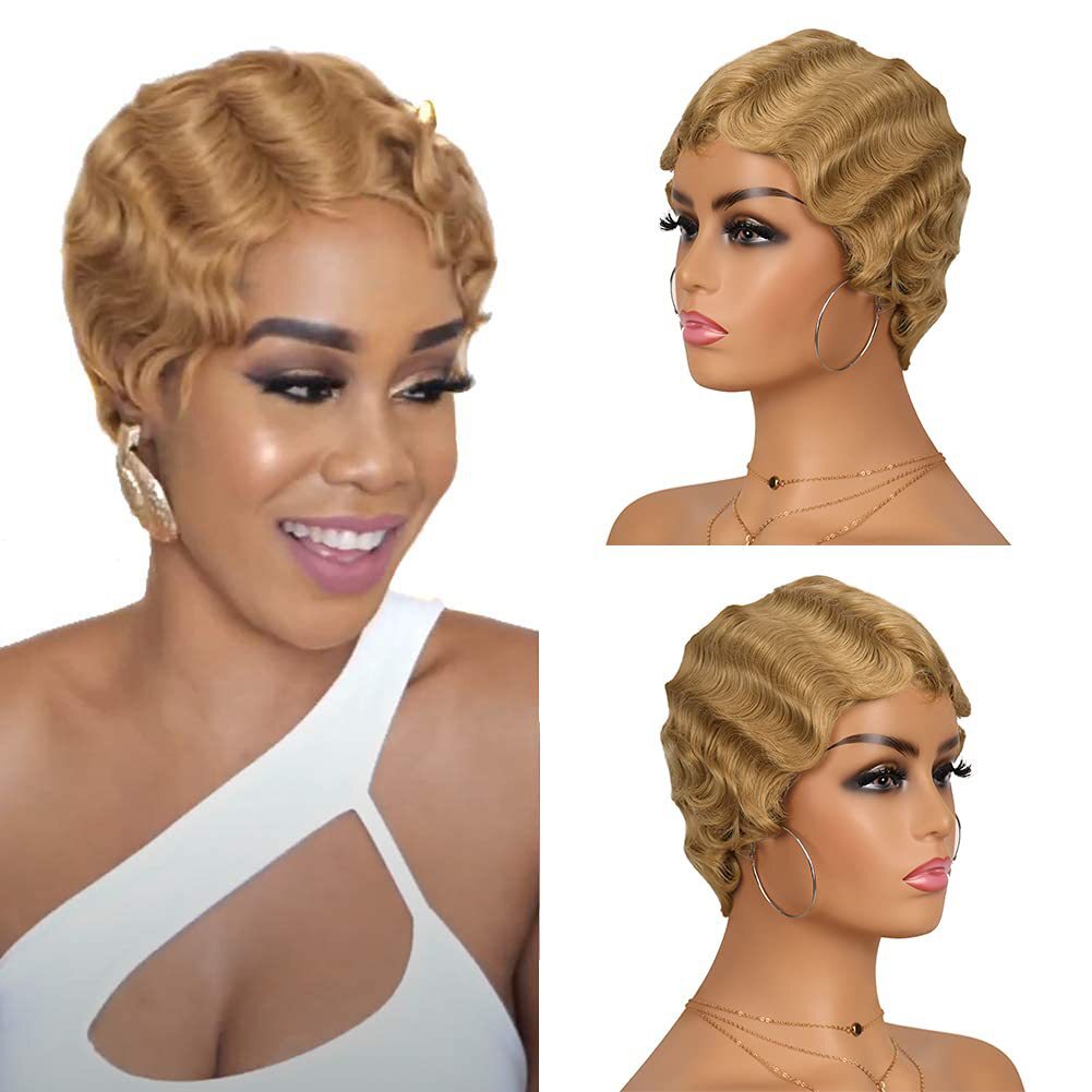 Retro Vintage Finger Wave Wigs for Lady Women Mommy 1920’s Party Wig Cosplay Wig