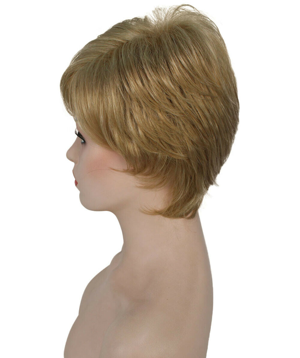 Rita – Straight Kanekalon Synthetic Fiber Full Wig, 2.5 – 4.5 in, Honey Blonde