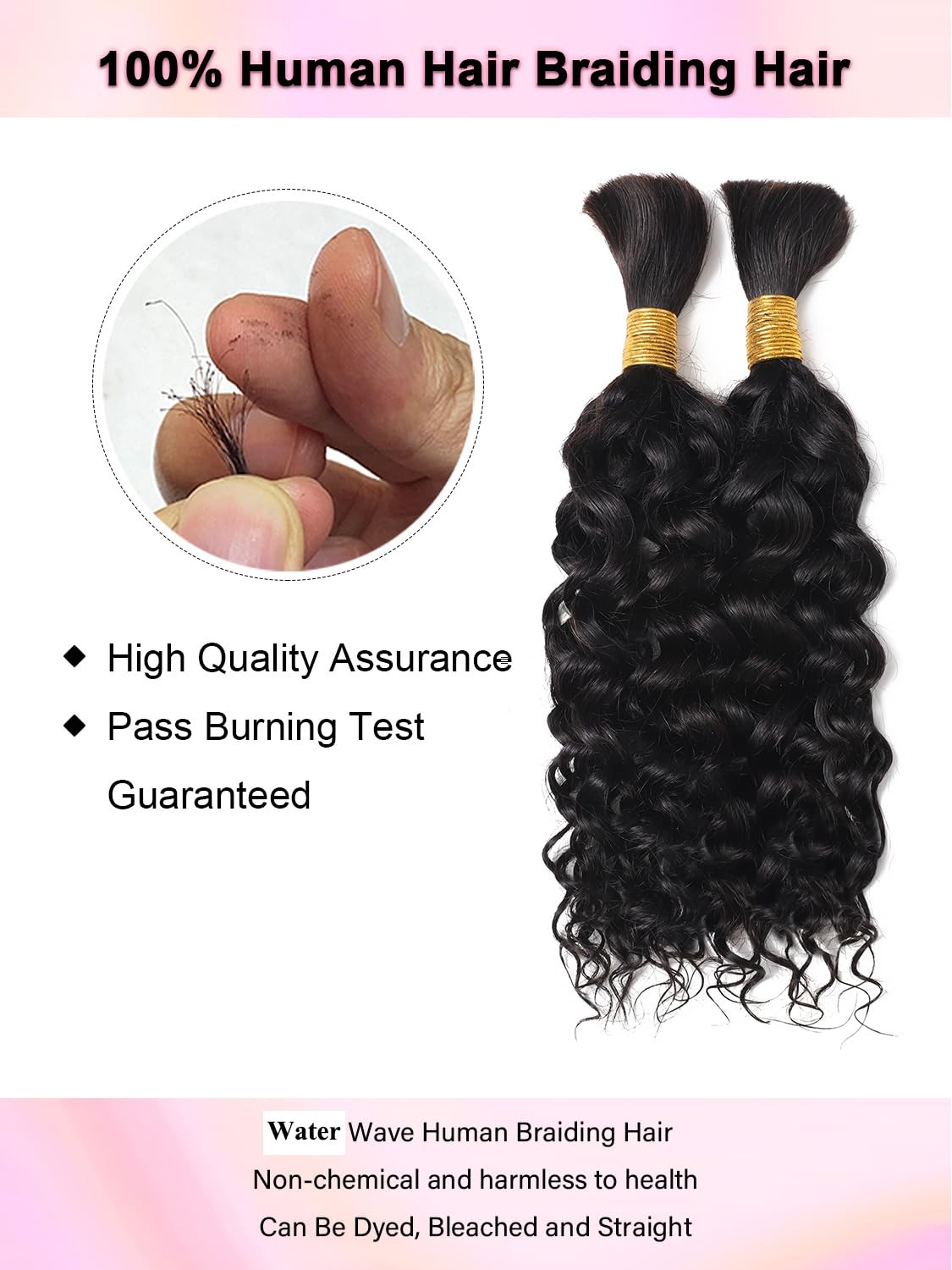 Wet and Wavy 100 Percent Human Braiding Hair Human Hair Braiding Hair Full Wa…