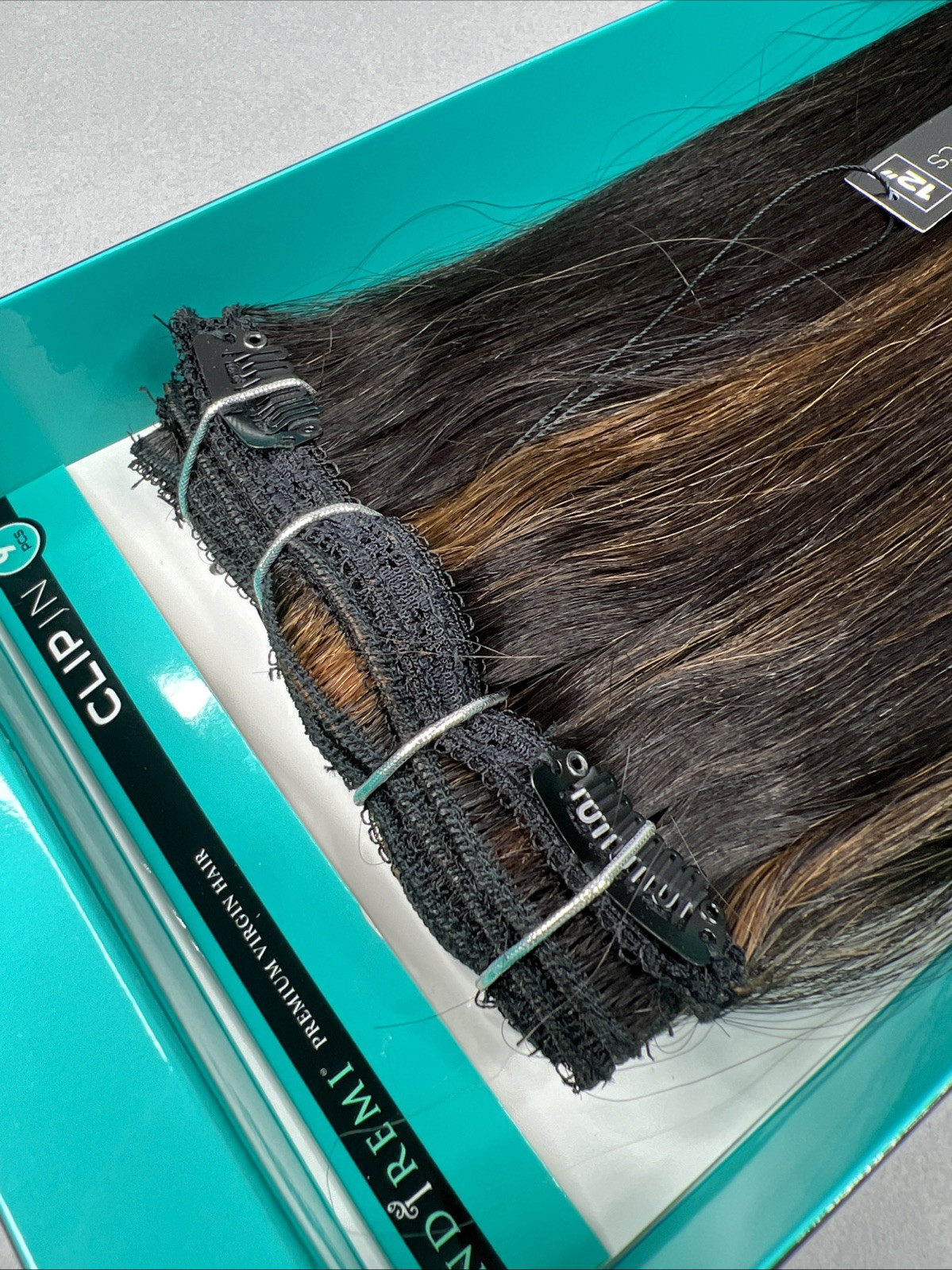 Indi Remi 9 Pc 12” Clip-in #1B/30 Black & Honey Straight Human Virgin Hair