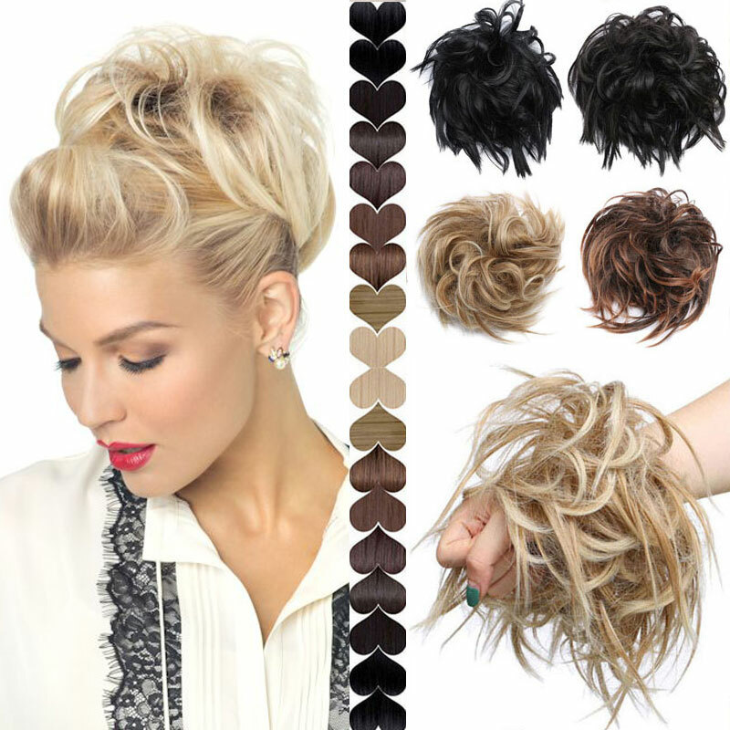 US Thick Messy Bun Hair Piece Scrunchie Updo Wrap Aound Ponyail HAIR Extensions