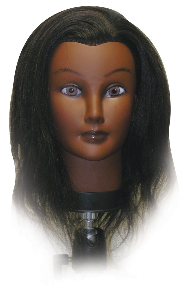 Human Hair Manikin 17-19 Inch 100% Ethnic Dark Brown – Perfect for Cosmetology