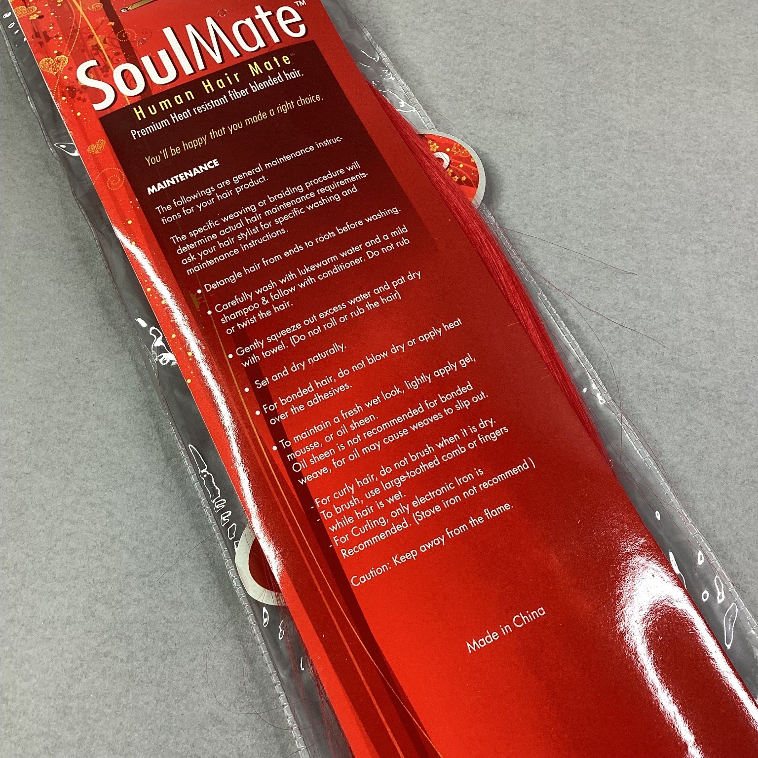 SoulMate Micro Yaki Weave Hair Extensions RED Heat Resistant Human Hair Blend
