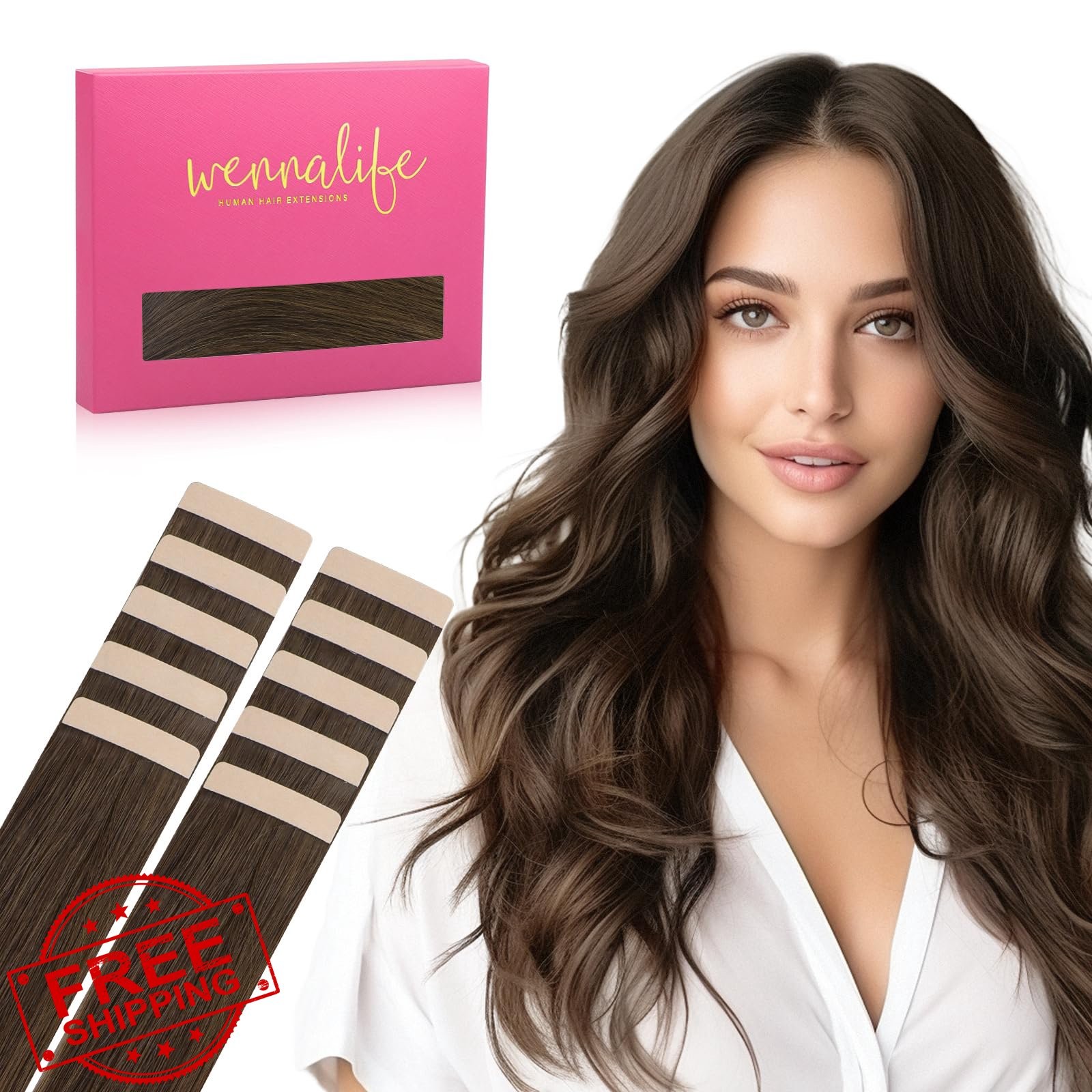 Wennalife Chocolate Brown Tape Ins 14″
