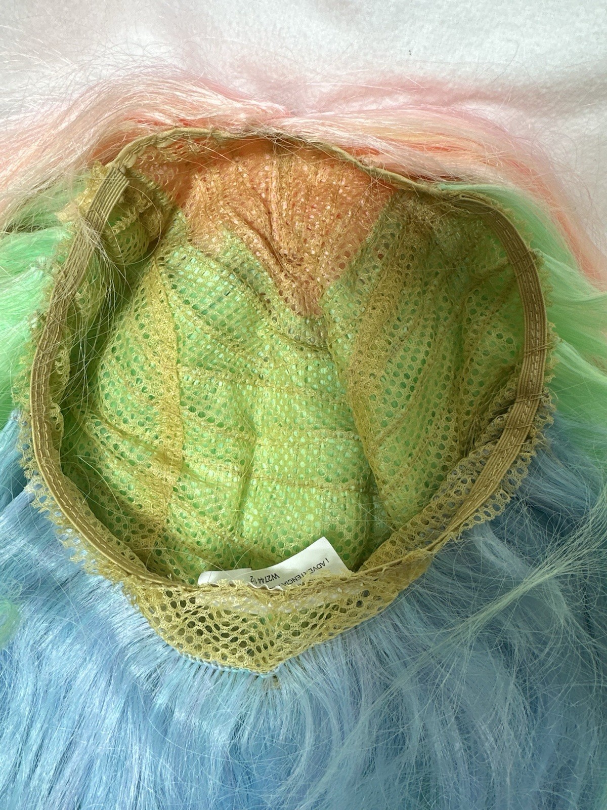 Multicolor Pastel Wig Long Layered Hair C Part Loose Waves Rainbow Ombre Cosplay