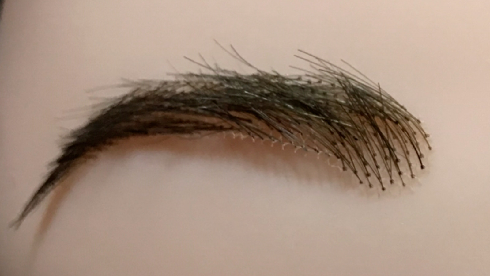 False Eyebrows 100% Human Hair Hand Tied Brown Round 2