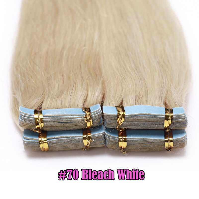 150g+ Tape In Real Human Hair Extensions Remy Full Head Black Brown Blonde Ombre
