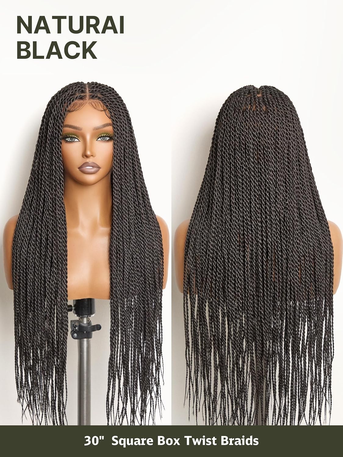 Full Lace Micro Twist Braided Wigs for Black Women Veralux™ 200% Density 30 inch